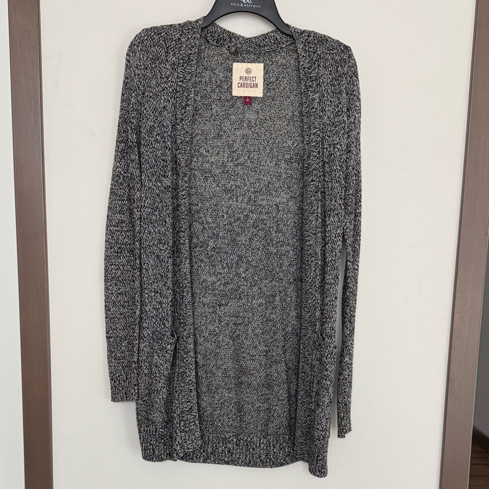 SO Women's Charcoal Cardigan Sweater Small
